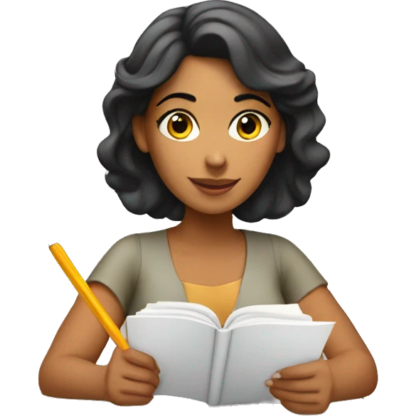 Latin lady writing in notebook emoji