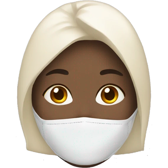 Woman wears cream with mask emoji