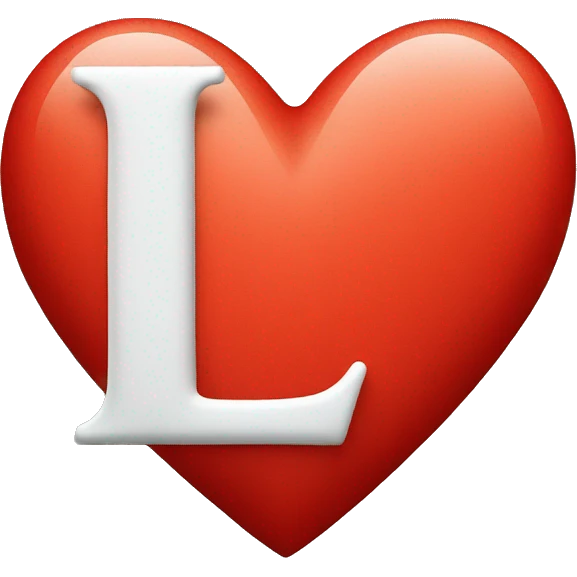 Red heart with the letter L in it  emoji