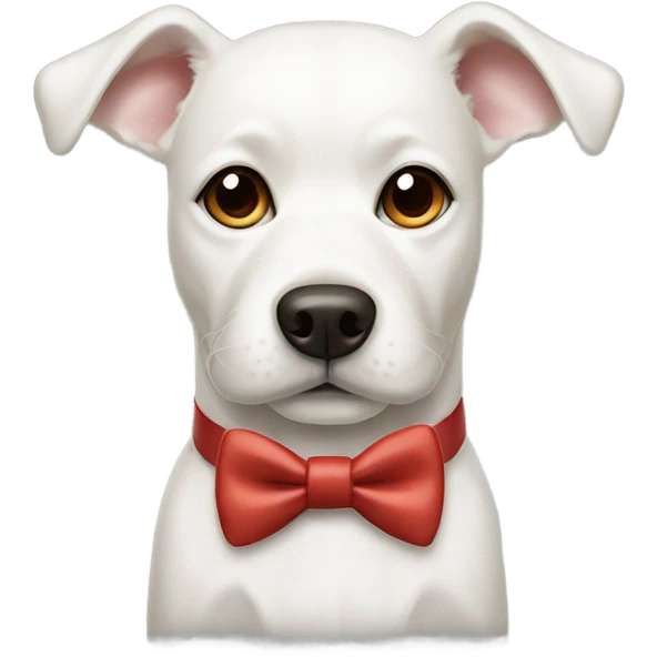 White dog wearing bow tie emoji