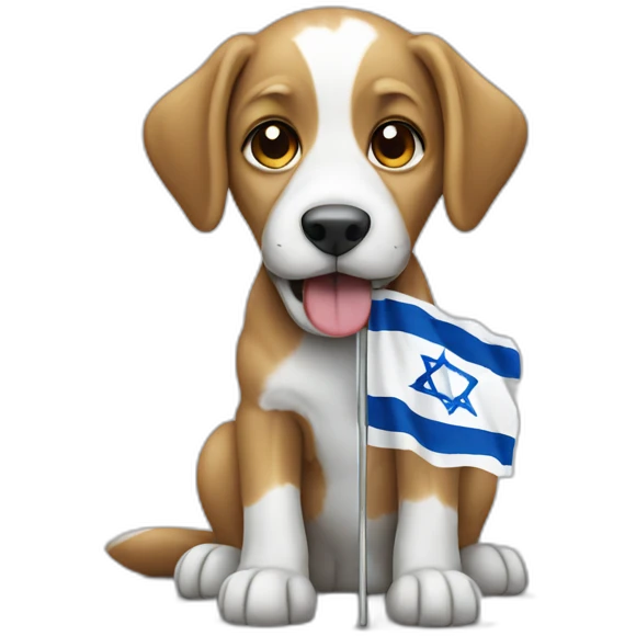 Dog eating Israel flag emoji