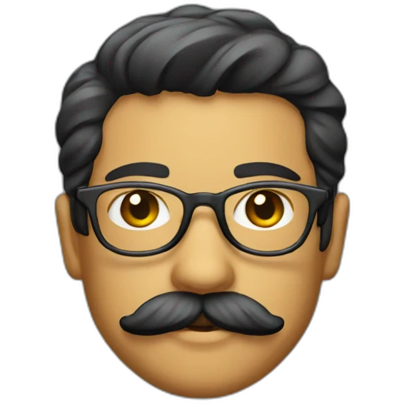 Brazilian designer having mustache emoji
