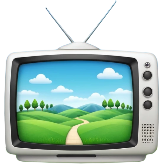 White tv with emoji landscape  emoji