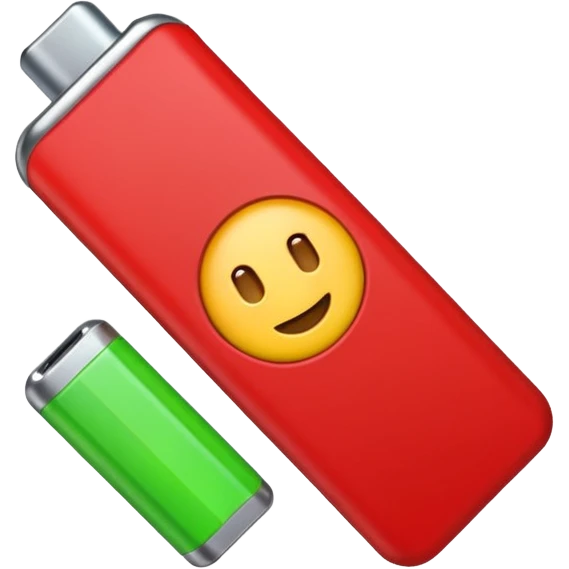 I want a emoji of low battery ang high battery, the low battery's collor is red and the high battery's color is green emoji