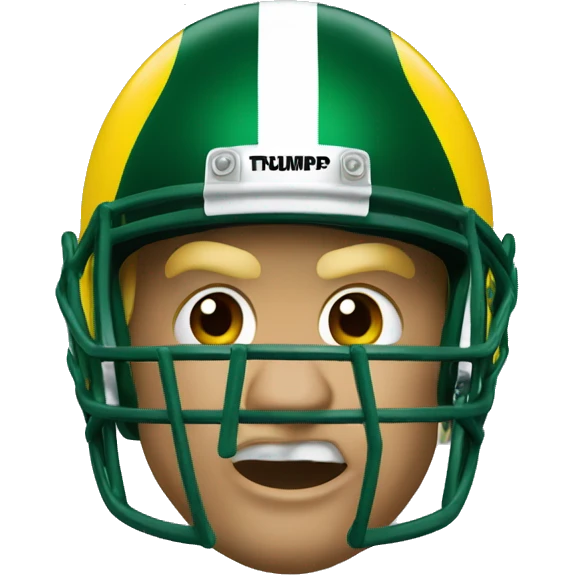 Donald Trump wearing university of Oregon football helmet emoji