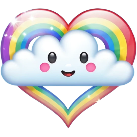 heart magic sparkles cloud rainbow heart emoji