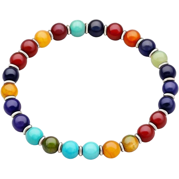 Rainbow colors Bracelet made of natural stones emoji