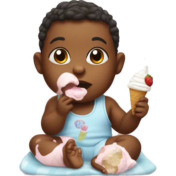 Baby eating icecream emoji