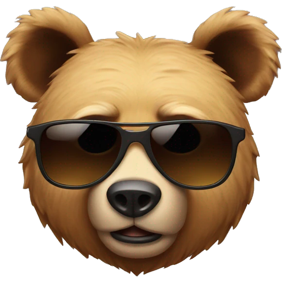 Stupid bear with sunglasses  emoji