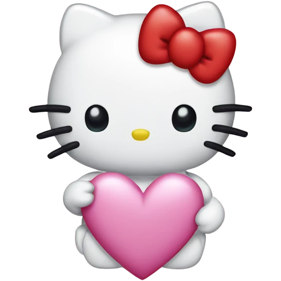 hello kitty making a heart  emoji