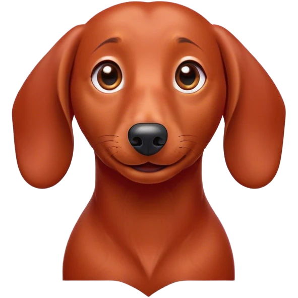 Cinematic Comical Red Dachshund Portrait Emoji, Head tilted dramatically with an exaggeratedly amused expression, featuring a sleek red coat with a vibrant sheen, wide, expressive brown eyes filled with playful disbelief, Simplified yet hilariously expressive features, highly detailed, glowing with a slightly sassy glow, high shine, dramatic yet playful, stylized with an air of cheeky humor, bright and endearing, soft glowing outline, capturing the essence of a spirited and over-the-top companion, so meme-worthy it feels like it could side-eye its way into internet fame instantly! emoji