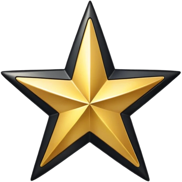 Half black half gold star emoji