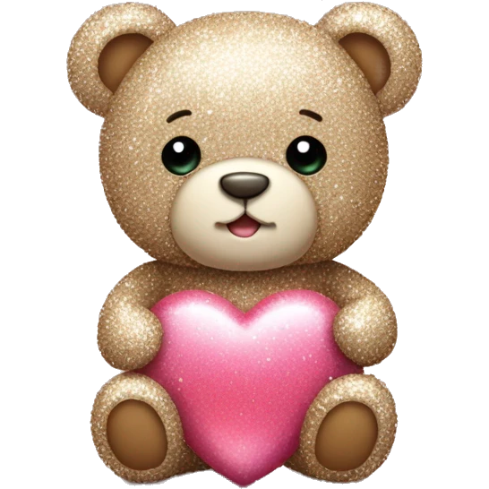 Teddy with heart and glitter cute emoji