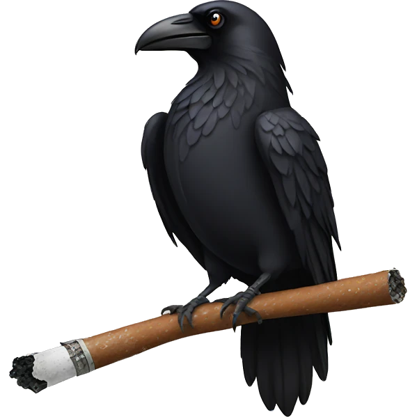 smoking raven  emoji