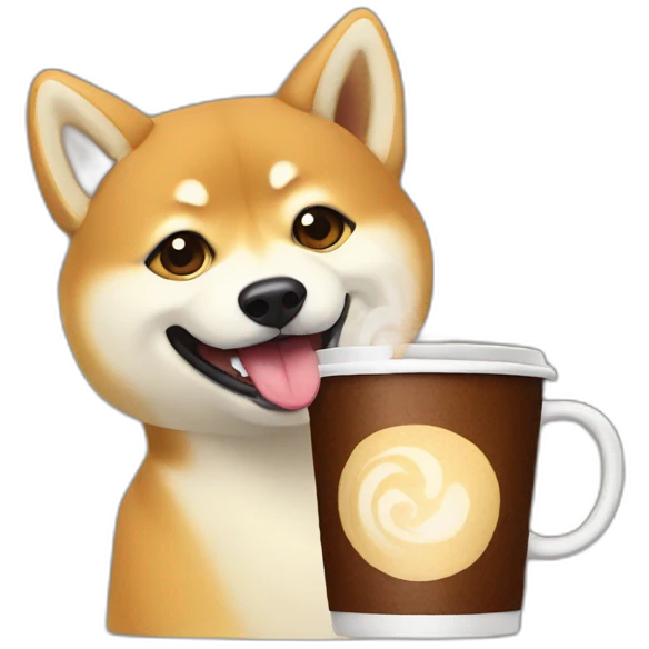 shibainu-drinking-coffee emoji