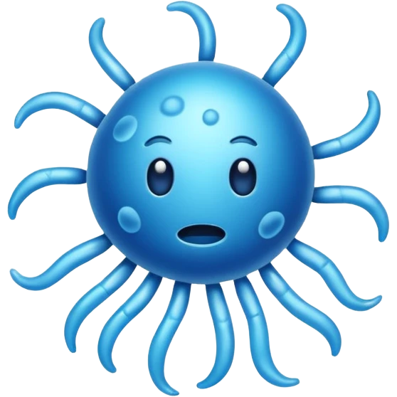 blue microbe germ icon emoji