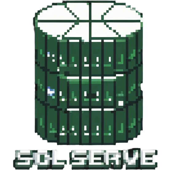 Database server logo with SQL text and cylinder symbols emoji