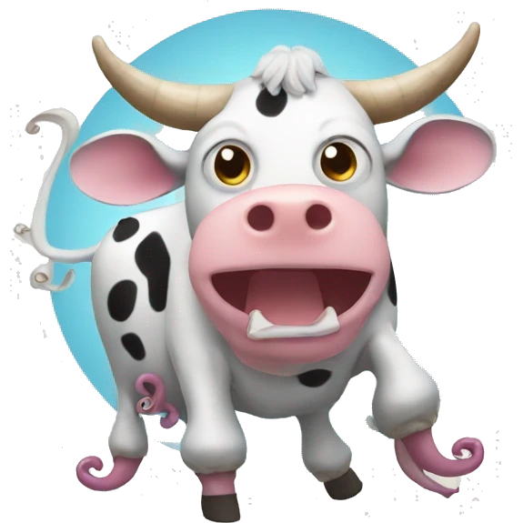 Cow with octopus legs  emoji