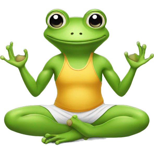 a frog doing yoga emoji