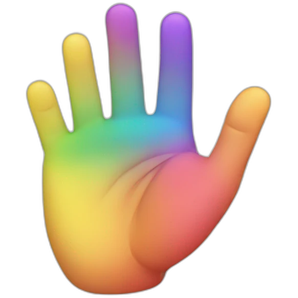 Rainbow hand emoji