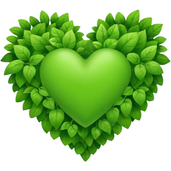 green heart made of plants
 emoji