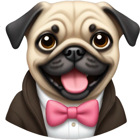 Preppy pug emoji