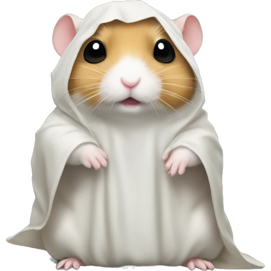 Ghostface hamster with black shroud emoji