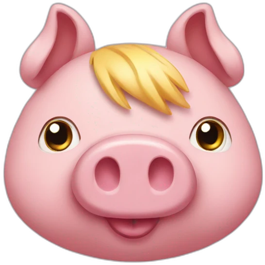 piggy with Donald trump face emoji