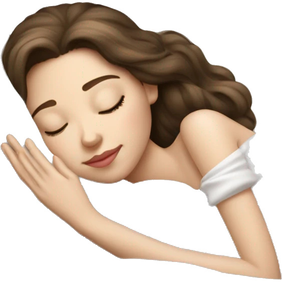 sleeping beauty brunette white girl with a silk pillow emoji