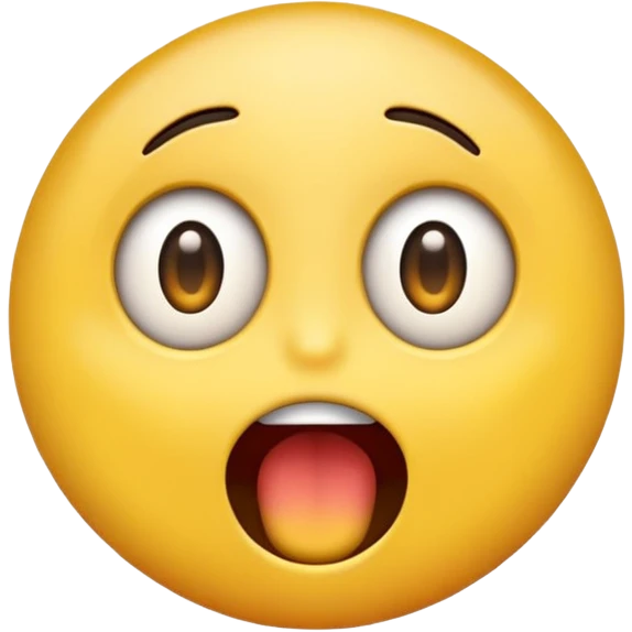 cartoon sticker of a colorful and cheerful shocked and surprised emoji with open mouth, no text, suitable for WhatsApp and Instagram emoji
