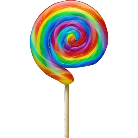 Neon rainbow swirl lollipop   emoji