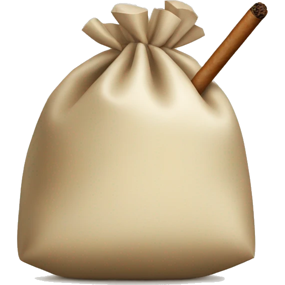 a bag of flour smokes a cigar emoji