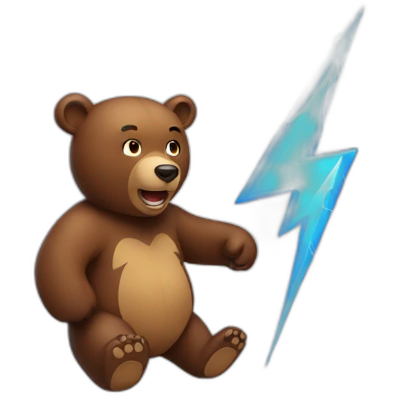 bear with lightning emoji