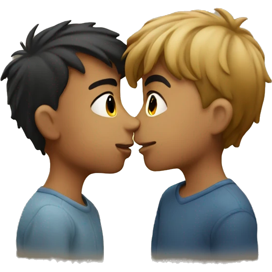 boys kissing emoji