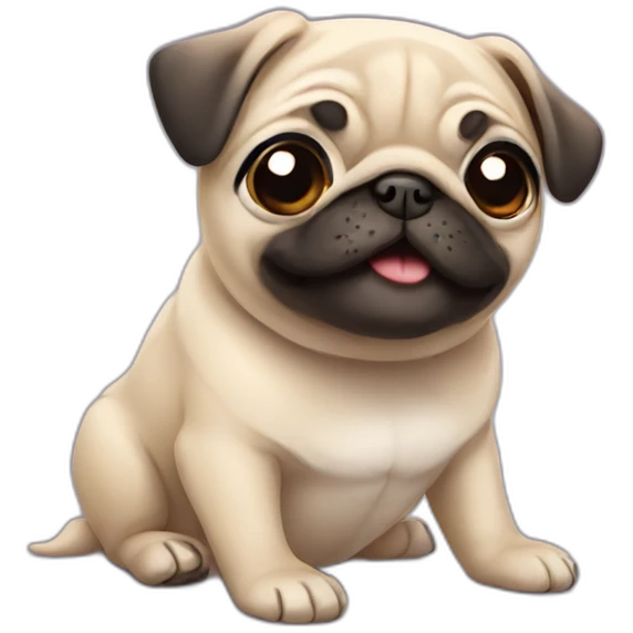 Cute pug emoji