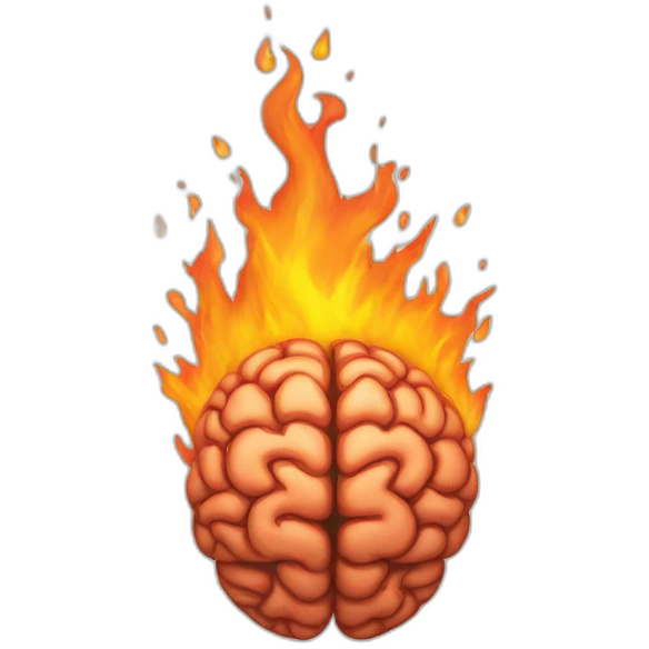 Brain on fire emoji