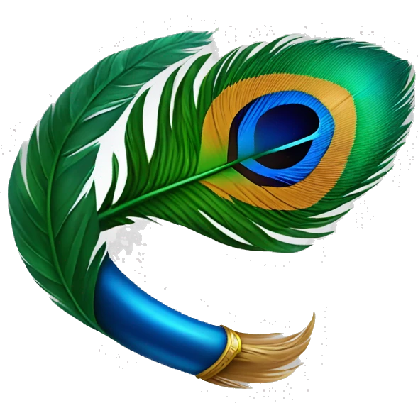 Peacock feather and lord Krishna emoji