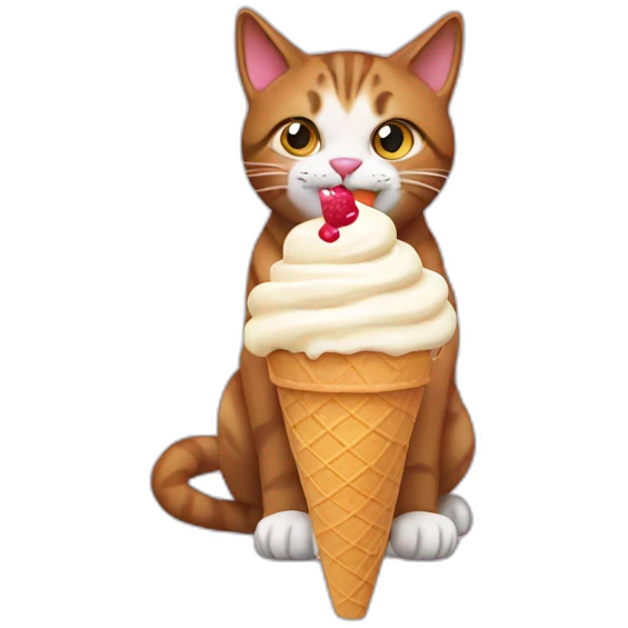 Cat eating ice cream emoji