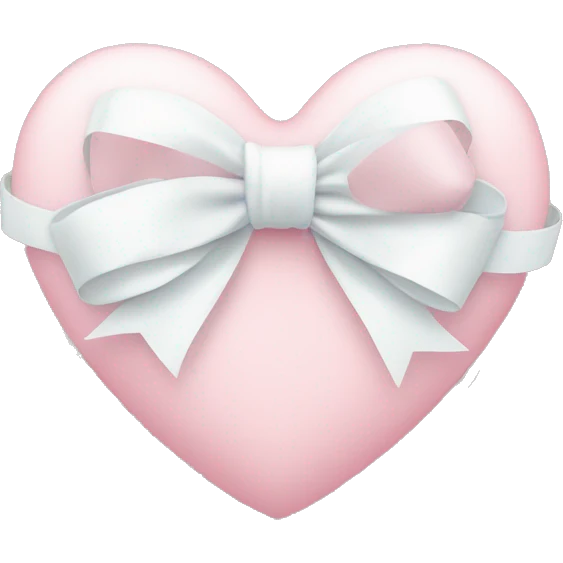 Pastel pink heart with white bow emoji