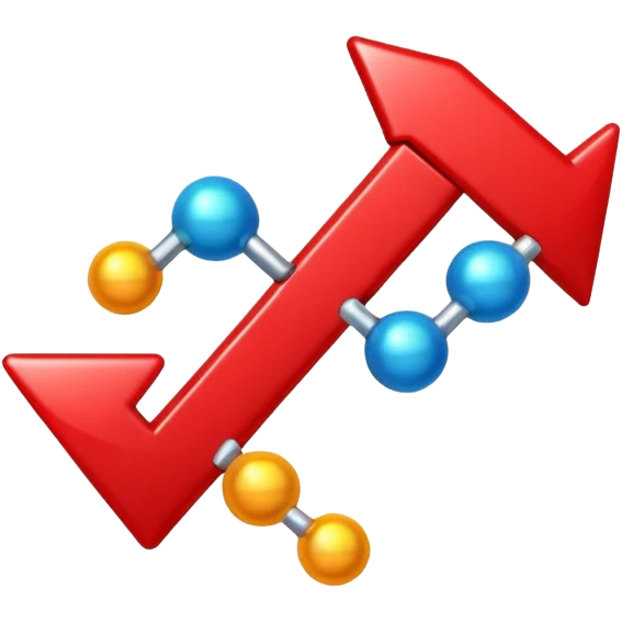 red arrow pointing down on the vitamin molecule emoji