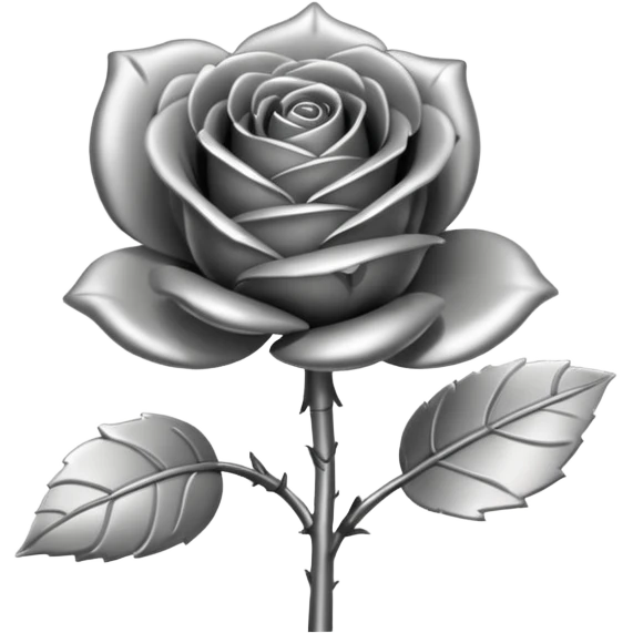 metal rose, without green leaves, just flower emoji