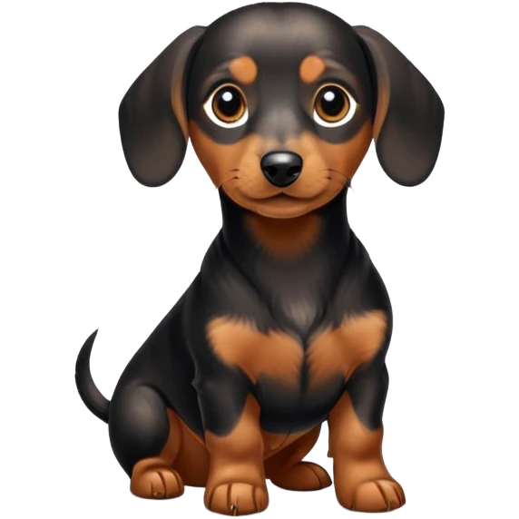 Dapple, black and tan mini dachshund emoji