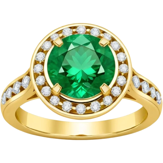 2.24ct GIA Certified Colombian Emerald & Diamond 18k Yellow and White Gold Halo Ring emoji