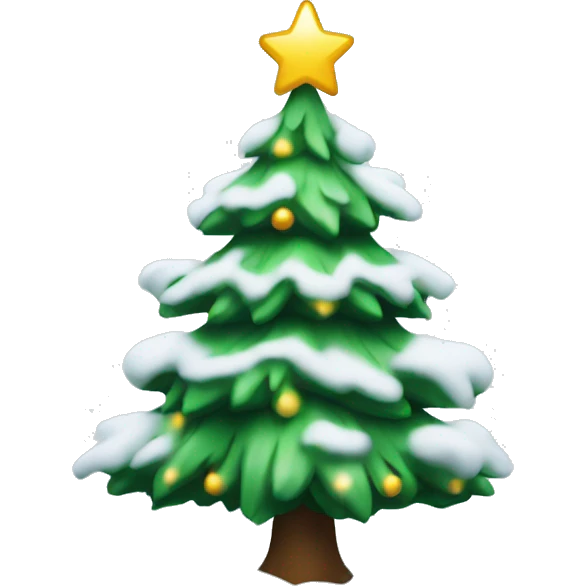 christmas tree with snow on it emoji