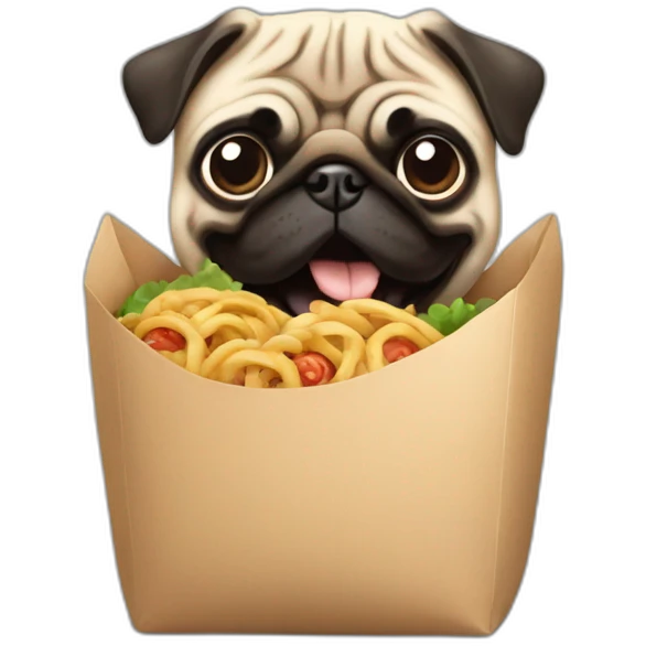 Pug delived food emoji