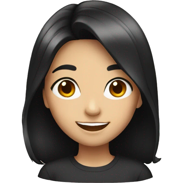 smiling girl with black hair emoji