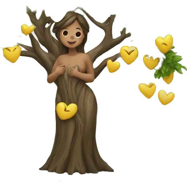 driade tree woman hearts emoji