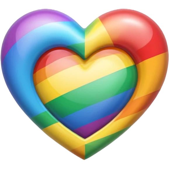 rainbow pride heart with subtle highlight emoji