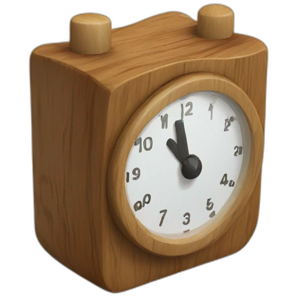 3d toon wooden timer emoji