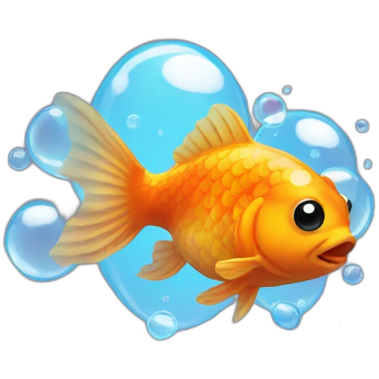 goldfish with bubbles emoji